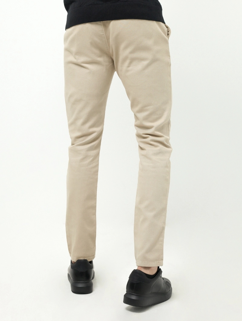 Pantalon chino slim ceinture élastiquée